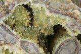 Yellow Crystal Filled Septarian Geode - Utah #97245-1